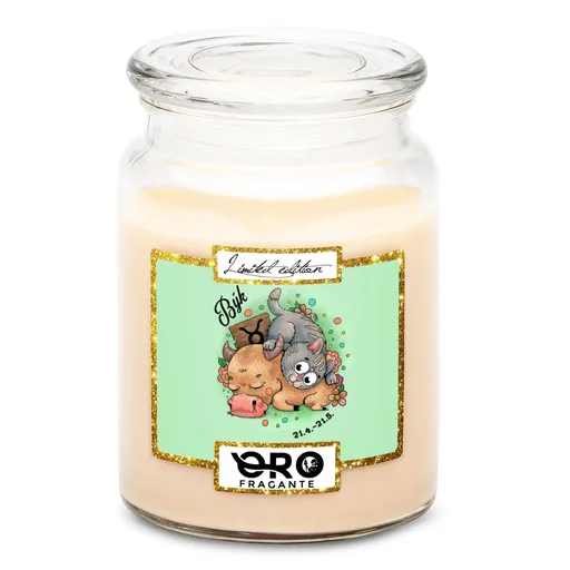 Svíčka Kočičí znamení – býk (Vůně svíčky: Vanilka)