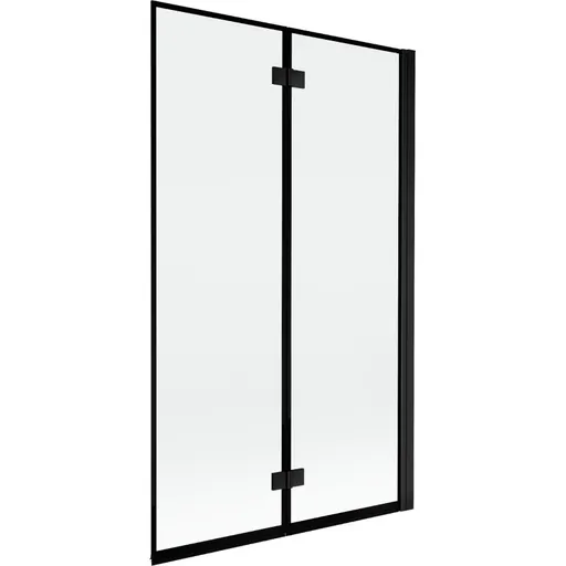 MEXEN MIST vanová zástěna 110x150 cm 6mm 2-s, černá, okraj, pravá 8A9-110-002-70-70-P