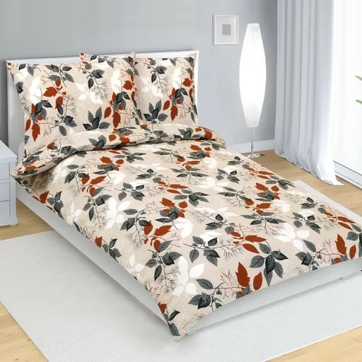 Bellatex Krepové povlečení Podzimní listí, 140 x 200 cm, 70 x 90 cm, 140 x 200 cm, 70 x 90 cm