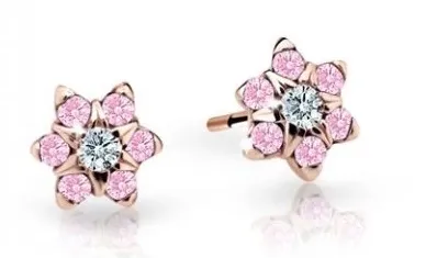 Cutie Jewellery Půvabné dětské náušnice z růžového zlata C2152-30-X-4 růžová