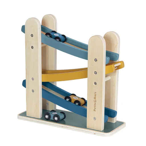 PETITE&MARS Hračka dřevěná závodní dráha Milky Way Wood of Mars 18m+ Cosmic Blue