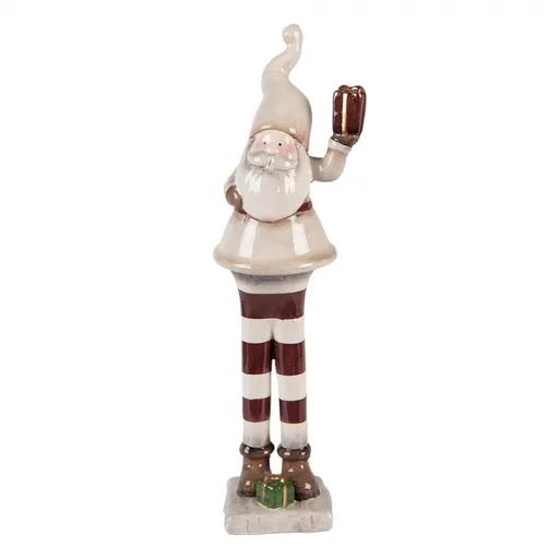 Béžová keramická dekorace Santa Claus ChrisMs - 9*8*30 cm 6CE2252