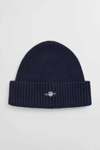 ČEPICE GANT COTTON BLEND LOGO BEANIE MARINE
