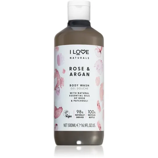 I Love Naturals Rose & Argan opojný sprchový gel s vůní růží 500 ml