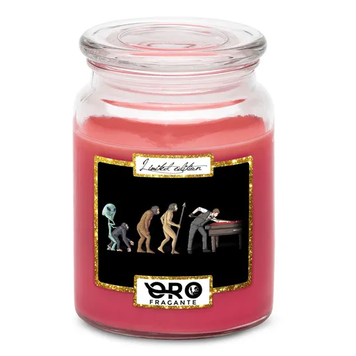 Svíčka Evoluce kulečníku (Vůně svíčky: Višně v čokoládě)