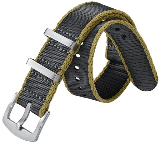 Řemínek NATO Sports šedý/pískový okraj 22 mm - 22 mm