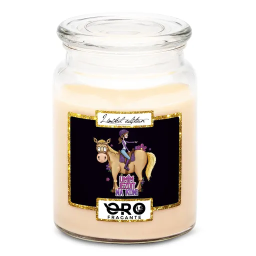 Svíčka Umím jezdit na koni (Vůně svíčky: Vanilka)