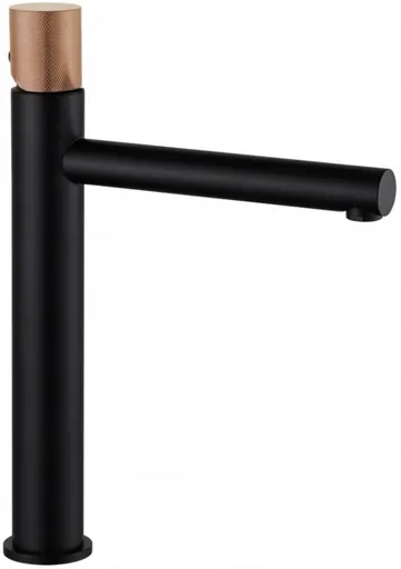 MEXEN/S Elba One umyvadlová baterie, černá/růžové zlato 74111-76