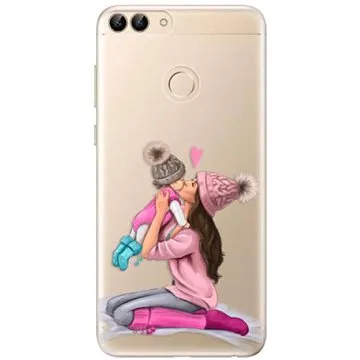 iSaprio Kissing Mom - Brunette and Girl pro Huawei P Smart (kmbrugirl-TPU3_Psmart)