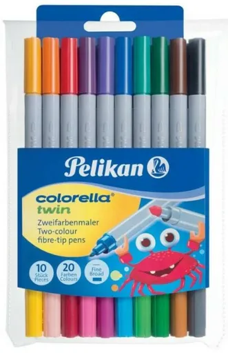 Pelikan - Fixy Colorella® oboustranné, 10 ks = 20 barev