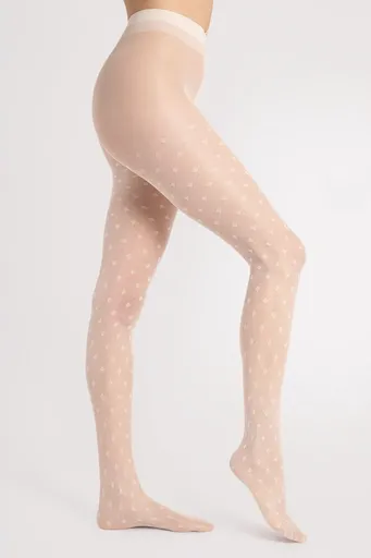 Smetanové vzorované punčochy Hailey 15 Den