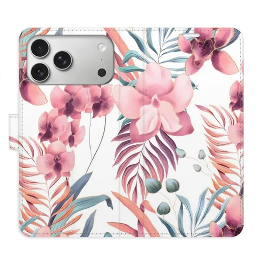 Flipové pouzdro iSaprio - Pink Flowers 02 - iPhone 17 Pro Max