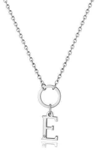 S'Agapõ Dámský ocelový náhrdelník s písmenem E Happy SHAC69