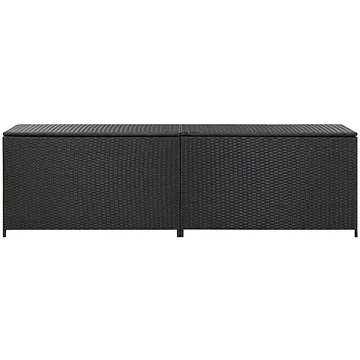 Zahradní úložný box polyratan 200 x 50 x 60 cm černý (46474)
