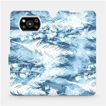 Flipové pouzdro na mobil Xiaomi Poco X3 Pro - M058S Světle modrá horizontální pírka (5903516703821)