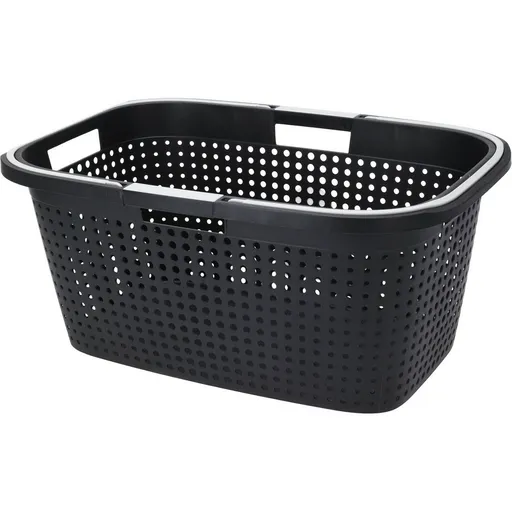 Koš na prádlo s uchy Recycled 38 l, 60 x 40 x 26 cm, antracit