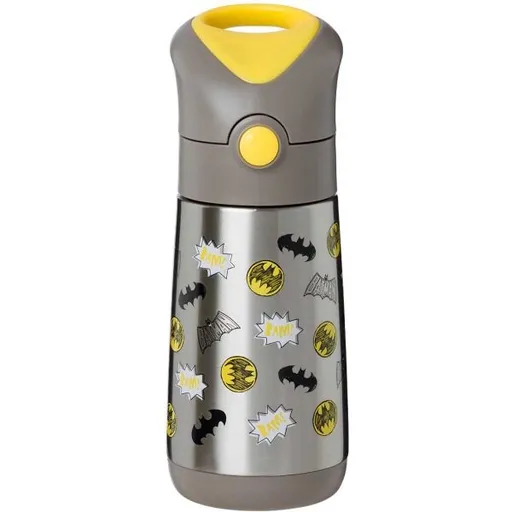 B.BOX BATMAN 350 ML Dětská termoska s brčkem, šedá, velikost 350 ML