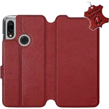 Flip pouzdro na mobil Xiaomi Redmi 7 - Tmavě červené - kožené -   Dark Red Leather (5903226874033)