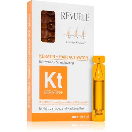 Revuele Ampoules Keratin + Hair Activator ampule pro slabé, namáhané vlasy 8x5 ml