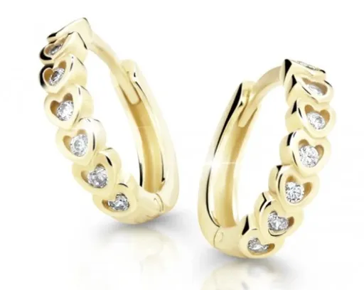 Cutie Diamonds Dětské kruhové náušnice ze žlutého zlata s brilianty C3341-10-10-X-1-D