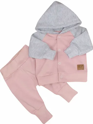 Kazum Tepláková souprava s kapucí Magic , růžová/šedá, vel. 62 vel.  62