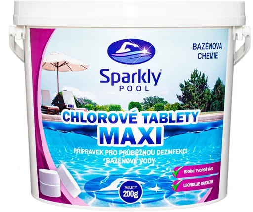 Sparkly POOL Tablety do bazénu chlorové MAXI 3 kg