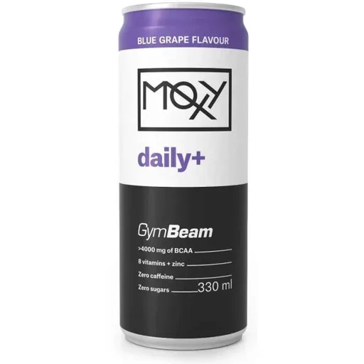 GymBeam MOXY DAILY+ 330 ML MODRÉ HROZNY Funkční bezkofeinový nápoj, , velikost 330 ML