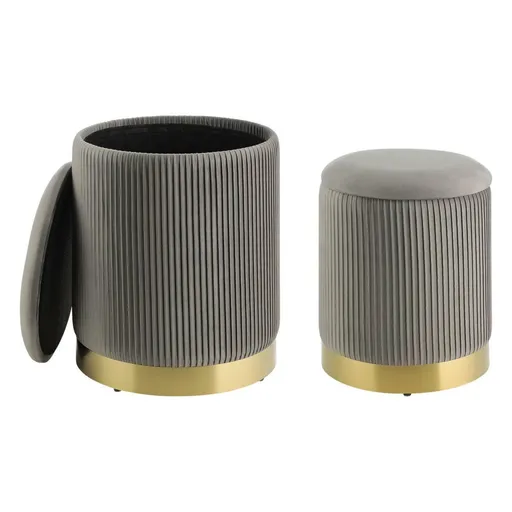 Eglo LIVING Taburet šedá/zlatá 2 ks MASHIKE 424023