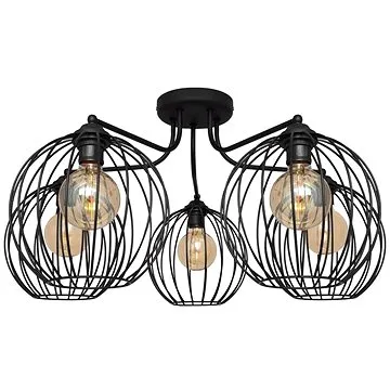 Lustr přisazený MERCURE 5xE27/60W/230V černá (124755)