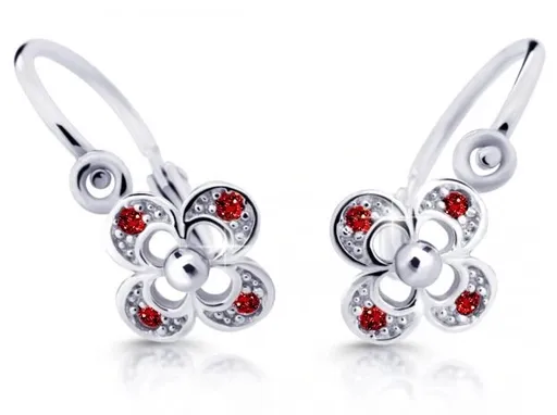 Cutie Jewellery Dětské náušnice z bílého zlata C2200-10-X-2 červená