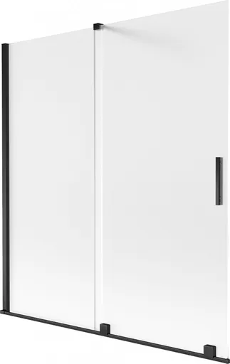MEXEN/S Velar dvoukřídlá posuvná vanová zástěna 150 x 150, dekor, černá 896-150-000-31-70