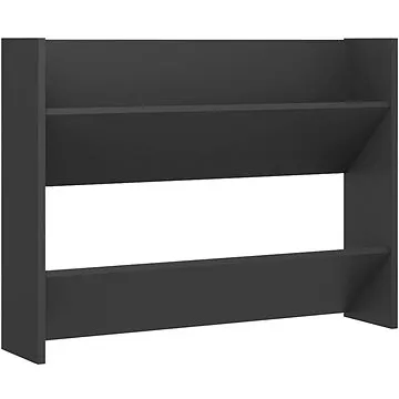 Nástěnný botník šedý 80 x 18 x 60 cm dřevotříska, 806745 (806745)