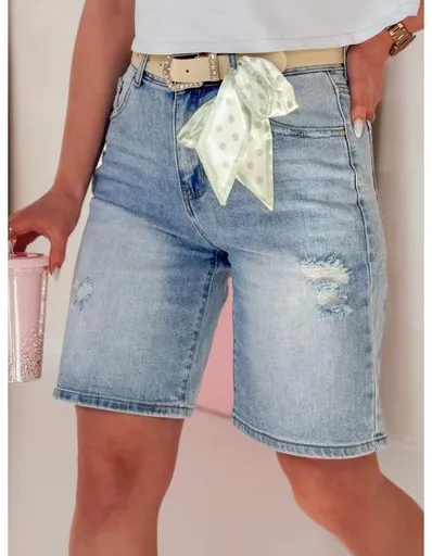 Dámské džínové šortky s páskem SHORTIVA modré