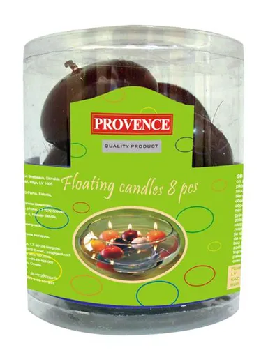 Neparfemovaná plovoucí svíčka PROVENCE 8ks tmavě červená
