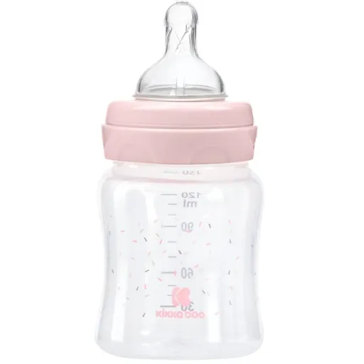 KikkaBoo Kojenecká láhev 120ml 0m+ Hippo Dreams Pink