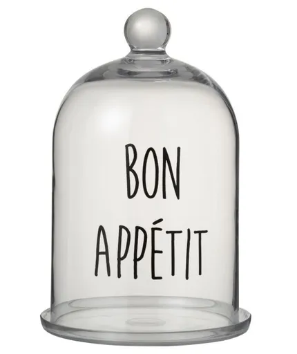 Skleněný podnos s poklopem Bon Apetit - Ø19 * 31cm J-Line by Jolipa