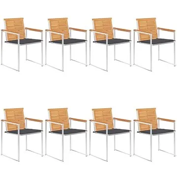 SHUMEE Židle zahradní s poduškami, teak 3078608 - 8ks v balení (3078608)