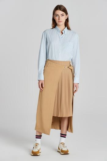 SUKNĚ GANT PLEATED WRAP CHINO SKIRT WARM KHAKI