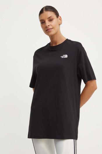 Bavlněné tričko The North Face W S/S Essential Oversize Tee černá barva, NF0A87NQJK31