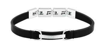 Trussardi Pánský náramek z černé kůže T-Leather TJAXZ08