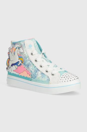 Dětské tenisky Skechers TWI-LITES 2.0 ENCHANTED UNICORN tyrkysová barva