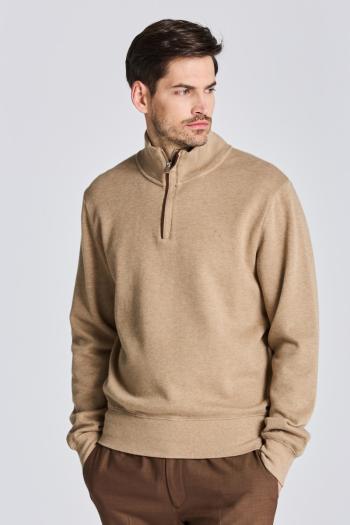 MIKINA GANT D1. SACKER RIB HALF ZIP KHAKI MEL