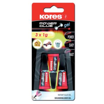 Lepidlo Kores Power Glue Gel, 3x1 g - blister