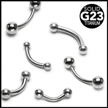 Titánový piercing do obočia s guličkou - Rozmer: 1,2 mm x 8 mm x 3 mm