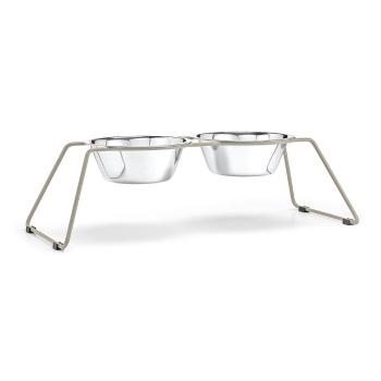 Rozsdamentes acél tálka szett állvánnyal kutyáknak Cena Greige L – MiaCara