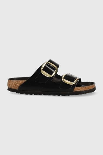 Kožené šľapky Birkenstock Arizona Big Buckle dámske, čierna farba, 1021476