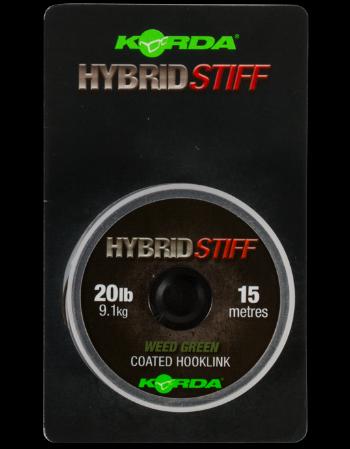 Korda návazcová šňůra hybrid stiff 20 lb 15 m - weed green