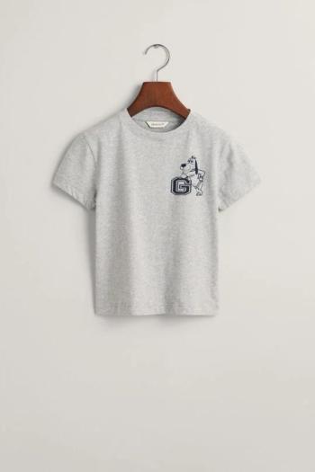 TRIČKO GANT G DOG PRINT T-SHIRT LIGHT GREY MELANGE