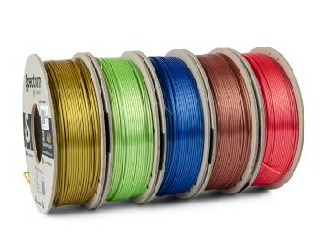 Spectrum 80750 3D filament, PLA Silk, 1,75mm, 5x250g, mix Glorious Gold, Spicy Copper, Apple Green, Ruby Red, Indigo Blue