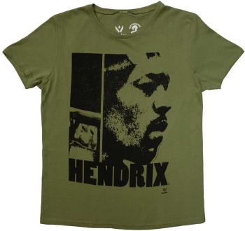 Jimi Hendrix Tričko Let Me Live Womens Khaki Green S